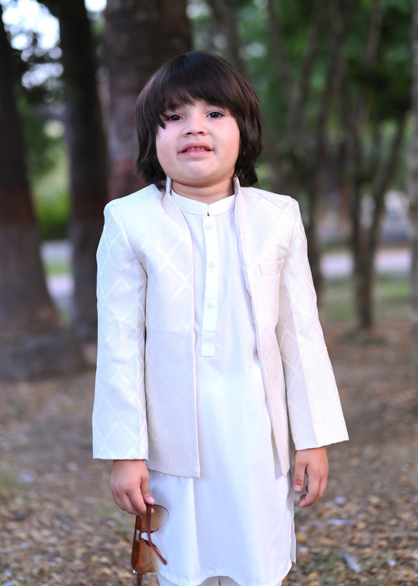 White Open Prince coat suit - p17