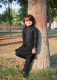 Black Sequence Embroidered Waistcoat Suit EW27