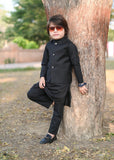 Plain Black Waistcoat Suit EW29