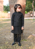 Plain Black Waistcoat Suit EW29