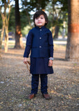 Plain Blue Waistcoat Suit EW32