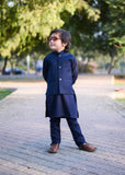 Plain Blue Waistcoat Suit EW32