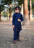 Plain Blue Waistcoat Suit EW32