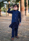 Plain Blue Waistcoat Suit EW32