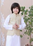 Off White Embroidered Waistcoat Suit - V24
