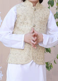 Off White Embroidered Waistcoat Suit - V24