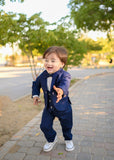 5pcs Blue suit (Coat+Waistcoat+Pant+Shirt+Bow) - CPS 002