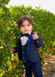5pcs Blue suit (Coat+Waistcoat+Pant+Shirt+Bow) - CPS 002