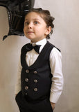 4pcs Black suit (WaistCoat+Pant+Shirt+Bow) - CPW 005