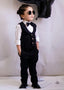 4pcs Black suit (WaistCoat+Pant+Shirt+Bow) - CPW 005