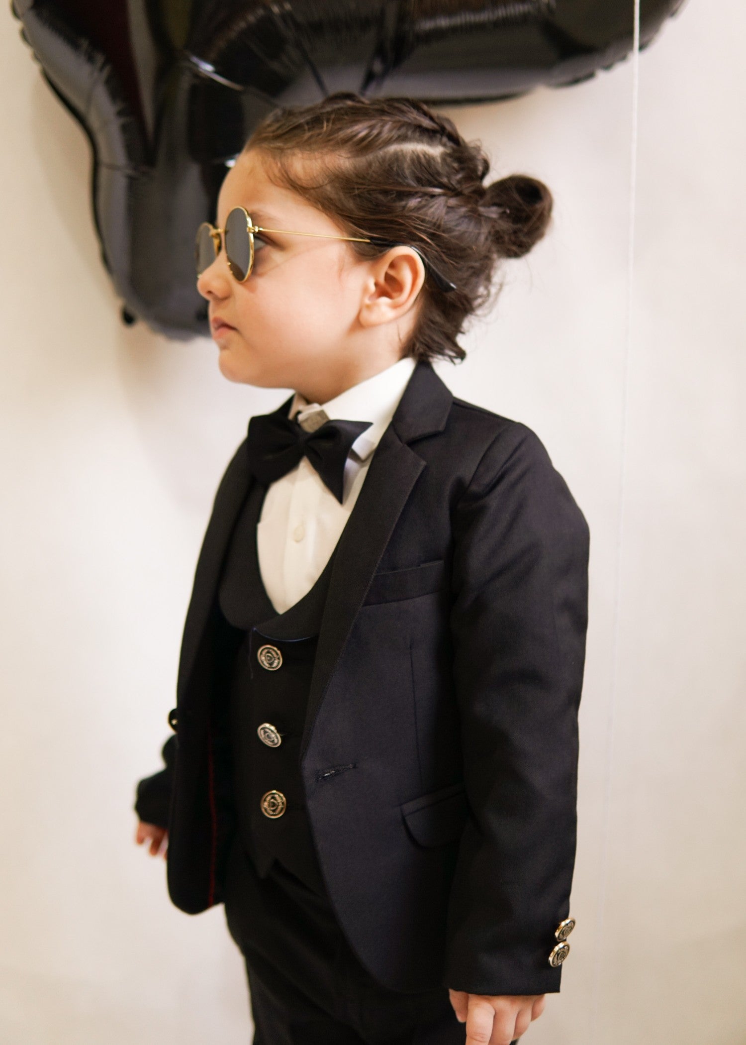 5pcs Black suit (Coat+Waistcoat+Pant+Shirt+Bow) - CPS 001 Secondary image
