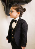 5pcs Black suit (Coat+Waistcoat+Pant+Shirt+Bow) - CPS 001