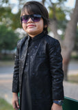 Black Open Long Sherwani -S13
