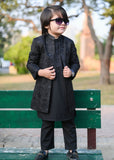 Black Open Long Sherwani -S13