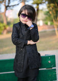 Black Open Long Sherwani -S13