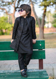 Black Open Long Sherwani -S13