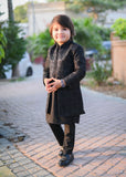 Black Sequence Open Long Sherwani -S18