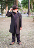 Graphite Grey Open Long Sherwani -S19
