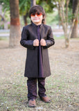 Graphite Grey Open Long Sherwani -S19