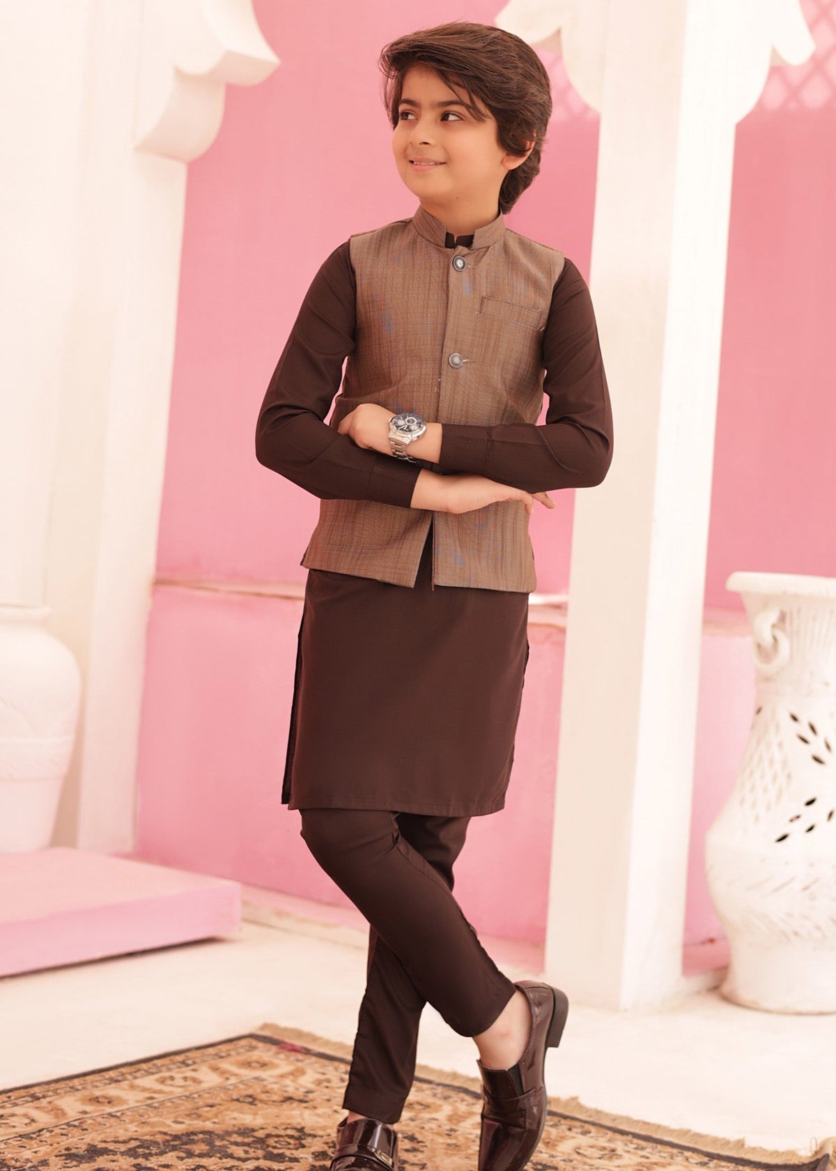 Classic Brown Waistcoat Suit EW08 Main image