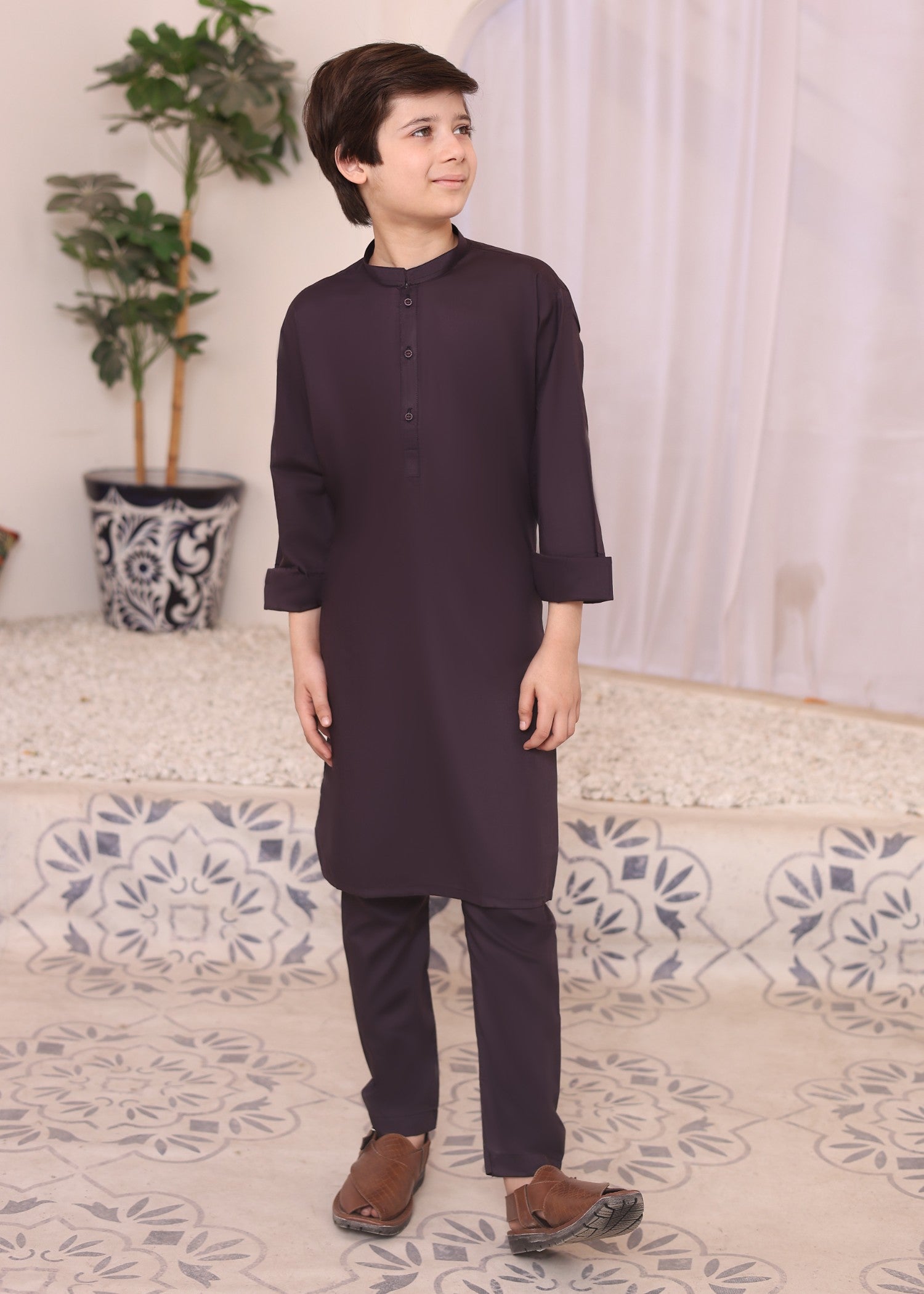purple kurta trouser KT 38 Secondary image