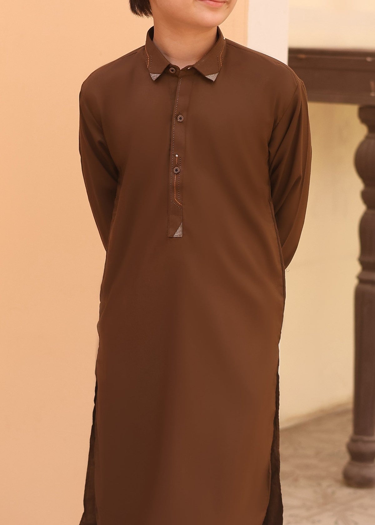 Caramel Shirt Collar Designing kurta trouser KT 44
