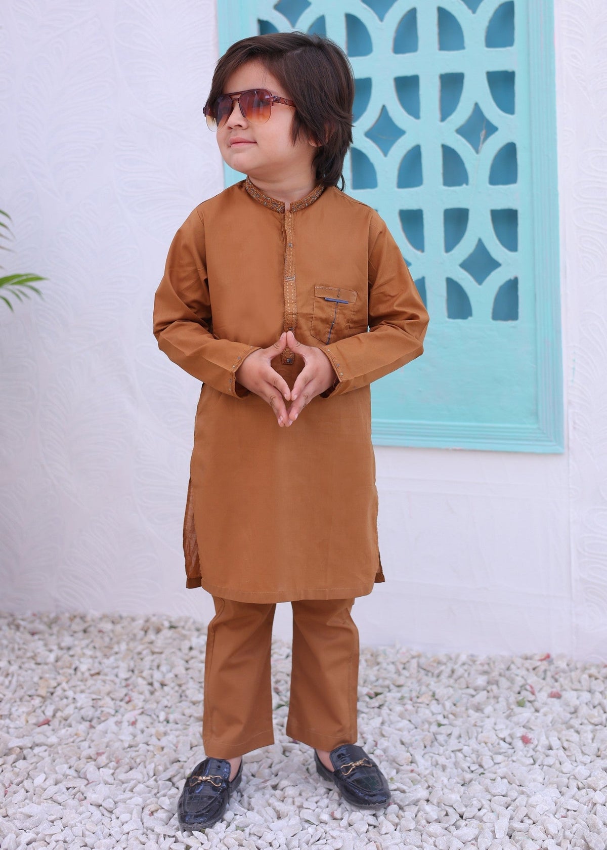 Almond Brown Kurta Trouser-AH 005 Main image