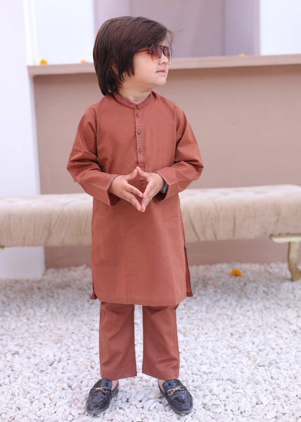 Rust Kurta Trouser-AH 009