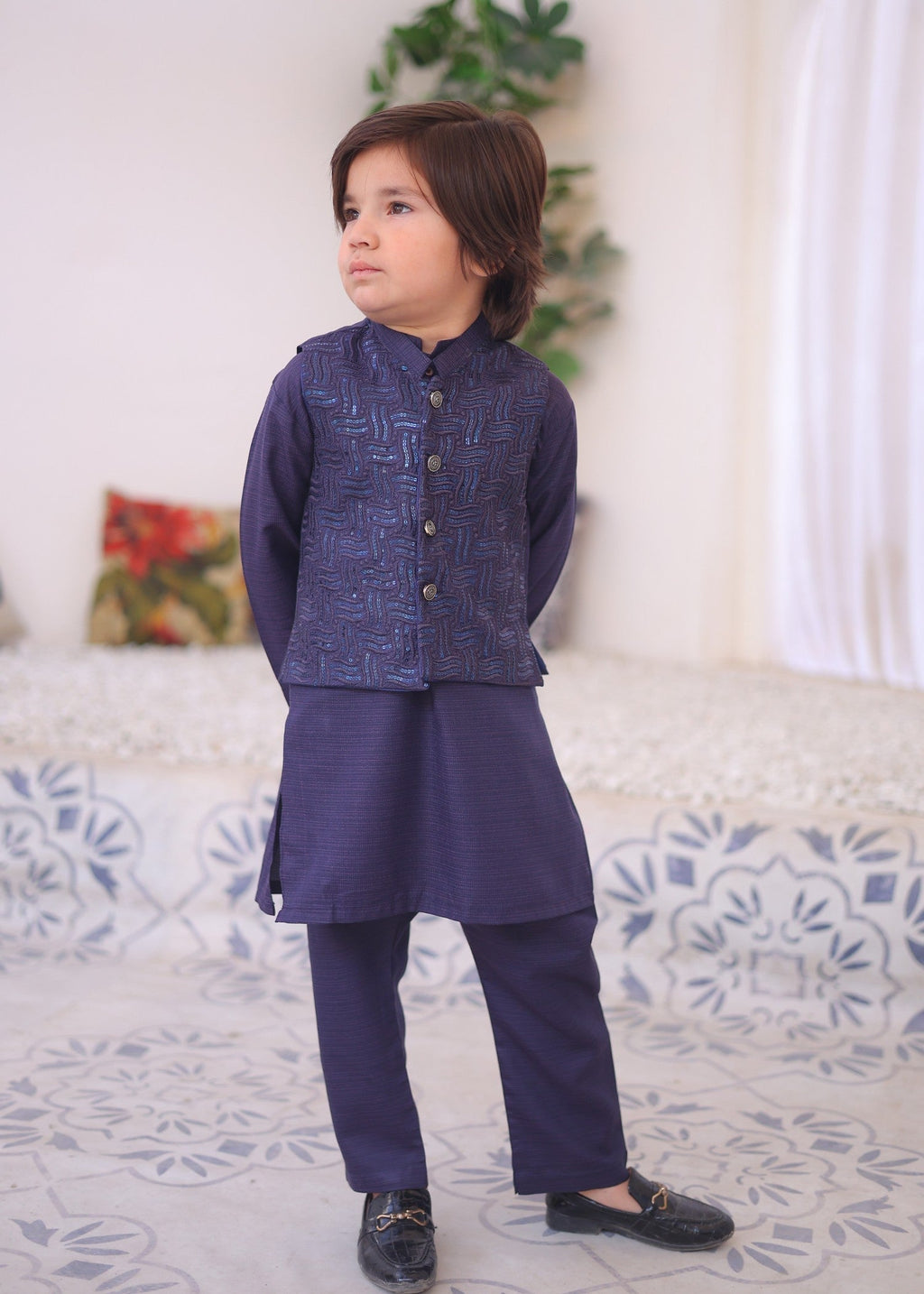 Indigo Waistcoat Suit-KC 004