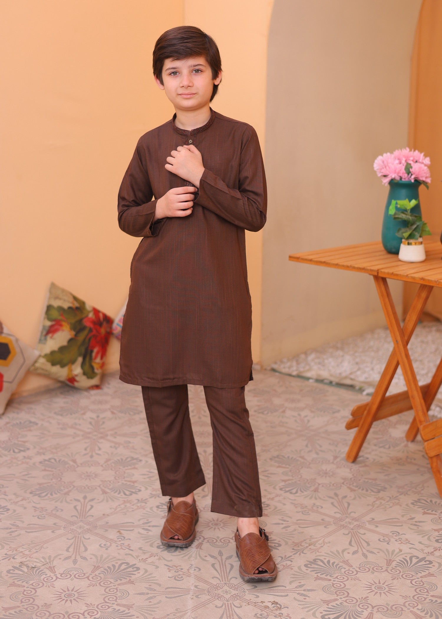 Choclate Brown Kurta Trouser-AH 010 Secondary image