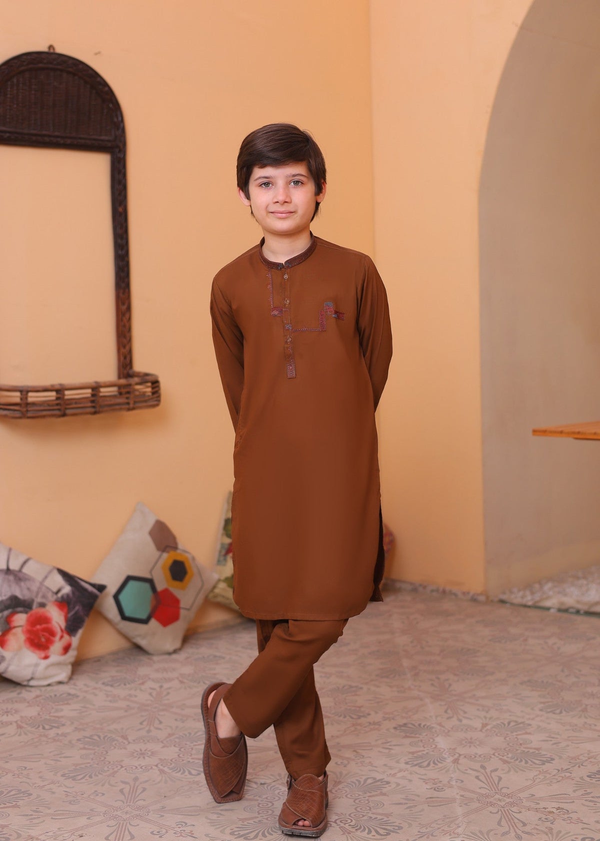Caramel Brown Kurta Trouser-AH 018 Main image