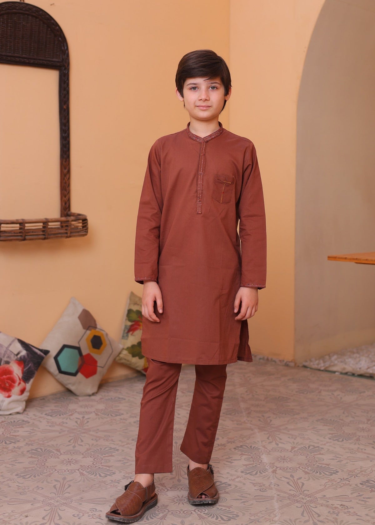 Rust Kurta Trouser-AH 020