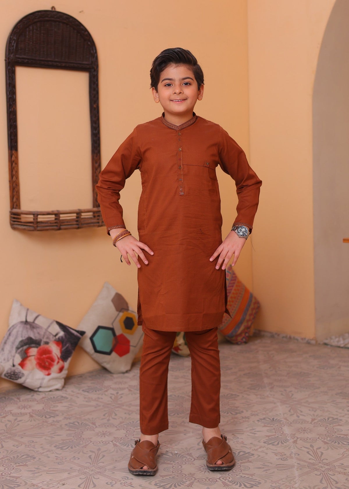 Copper Orange Kurta Trouser-AH 021 Main image