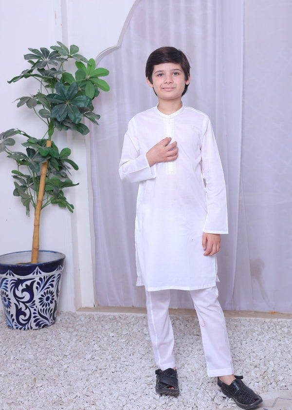 White Kurta Trouser-AH 027