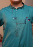 Tropical Sea Green Kurta Trouser-AH 031
