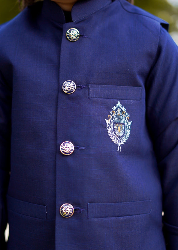Navy Blue Waistcoat Suit EW 40