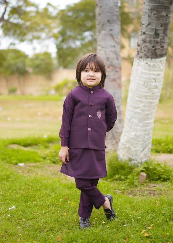 Purple Margenta Waistcoat Suit EW 45