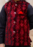 Red Velvet Waistcoat Suit EW 48
