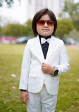 5pcs White Suit (Coat+Waistcoat+Pant+Shirt+Bow) CPS 009