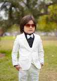 5pcs White Suit (Coat+Waistcoat+Pant+Shirt+Bow) CPS 009
