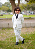 5pcs White Suit (Coat+Waistcoat+Pant+Shirt+Bow) CPS 009