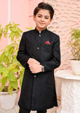 Black Jamawar Sherwani - S9