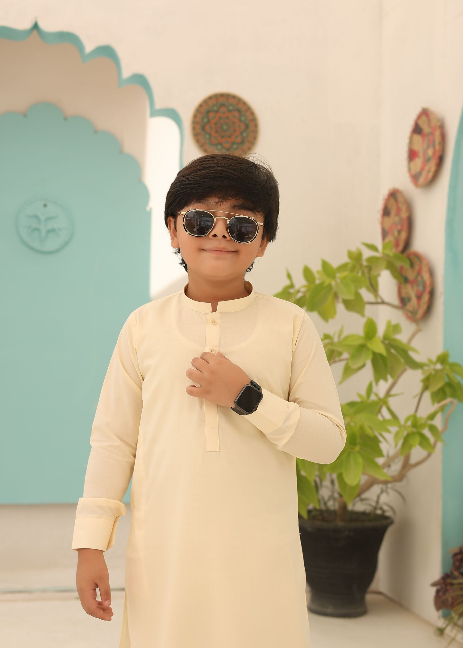 Pale yellow kurta pajama KT 33 Secondary image