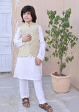 Off White Embroidered Waistcoat Suit - V24