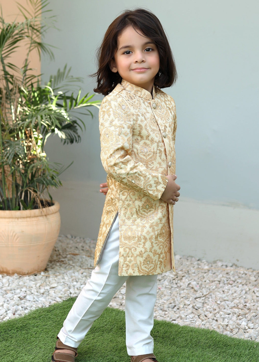 Cream Goldenrod Sherwani S30