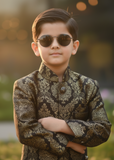 Black And Gold Sherwani S40