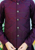 Plum Purple Waistcoat Suit AHW 007