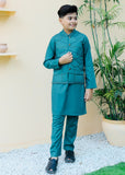 Teal Waistcoat Suit AHW 013