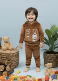 Oak Brown 2 Pcs Hoodie Set KH 008