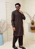 Dark Brown Kameez Shalwar with Metal Button- HM 003